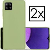 Hoes Geschikt voor Samsung M22 Hoesje Cover Siliconen Back Case Hoes - 2x - Groen