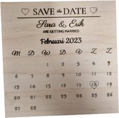 LBM Trouwdag/bruiloft aankondiging kalender - Save the date - Hout