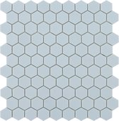 0,87m² - By Goof Mozaiek Hexagon Licht Blauw mat - 3,5x3,5 cm