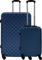 SB Travelbags kofferset - 2 delige 'Expandable' koffer - Blauw - 75cm/55cm