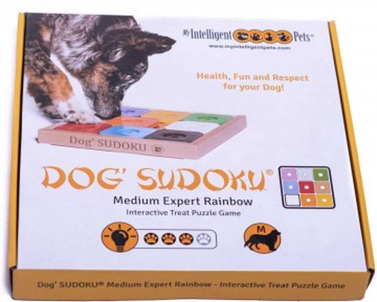 Hondenpuzzel - Sudoku Regenboog - Hout - Intelligentiespel - Uitdaging