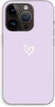 Case Company® - Hoesje geschikt voor iPhone 14 Pro hoesje - Klein hartje paars - Soft Cover Telefoonhoesje - Bescherming aan alle Kanten en Schermrand