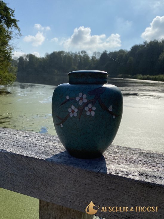 eSplanade Urn voor crematie-urnen van metaal, herinneringsurn (blauwe vlinder