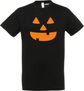 T-shirt kinderen Halloween Pumpkin Face | Halloween kostuum kind dames heren | verkleedkleren meisje jongen | Zwart | maat 68