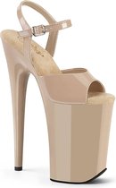 Pleaser Sandaal met enkelband, Paaldans schoenen -35 Shoes- INFINITY-909 US 5 beige