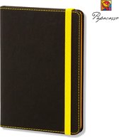 Papacasso Bullet Journal - Pocket Notitieboek - Deluxe Hardcover - Premium Papier - Elastiek - 192 Gestippeld Pagina's - Opbergvak - Geel