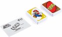 UNO Super Mario speelkaarten met Mario, spelregels en stapels kaarten.