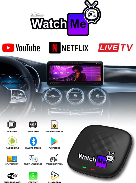 WatchMeBOX Android 9.0 4Go/64Go Live TV YouTube Netflix