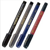 Zebra Fude Sign Brush Pennen Set van 4, Super Fine, Fine, Medium, Fine en Medium Kleur Inkt: Zwart