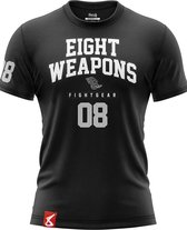 8 WEAPONS Muay Thai T-Shirt Team 08 Zwart Wit maat S