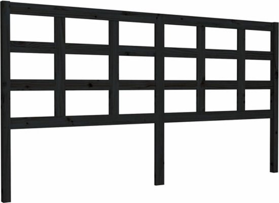vidaXL Tête de lit 185,5 x 4 x 100 cm Noir Bois de pin massif