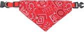 Honden halsband nylon verstelbare lengte met buckle sluiting en zakdoek bandana rood M