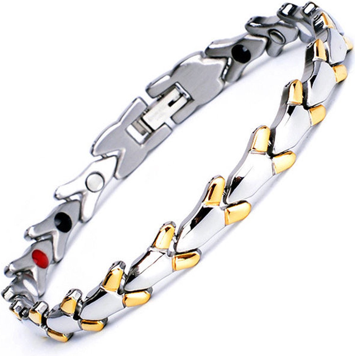 Narvie - Helende Armband - Dames Magneet Armband - Gezondheidsarmband Magnetische Armband - Kleur Zilver/Goud