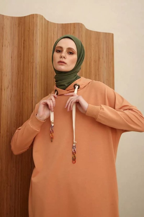 Dames hoodie jurk/tuniek zalm kleur maat 36 | bol.com