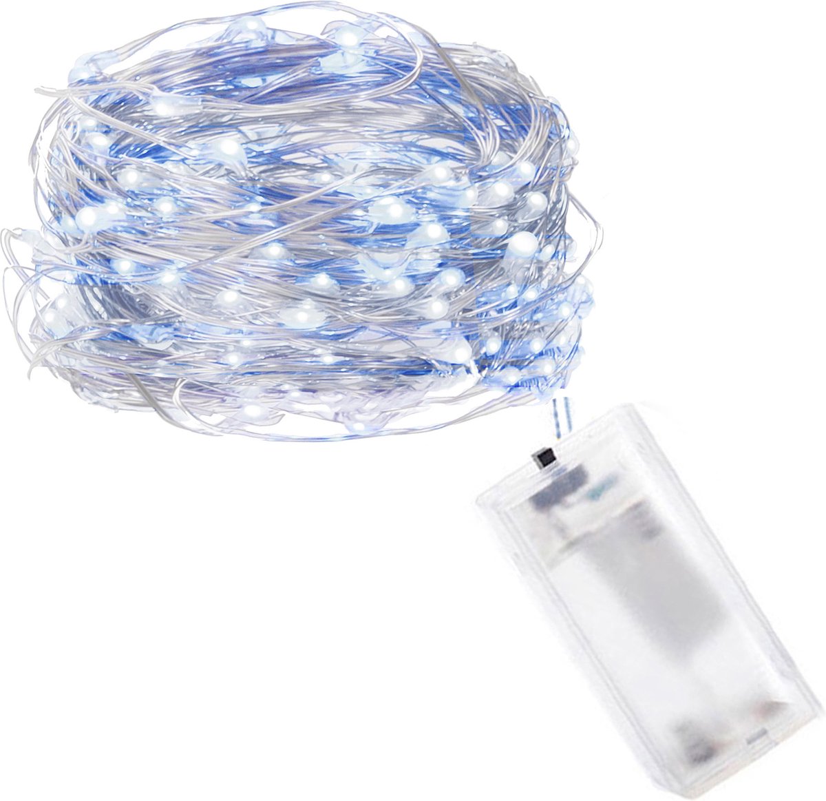 Springos Kerstverlichting | 1.9 m | Waterdicht | Op Batterij | LED-Verlichting | Koel Wit/Blauw