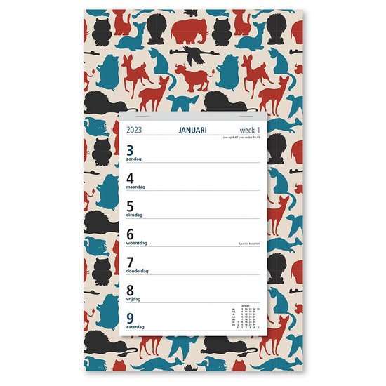 Castelli kalender H51 2023 - 1 week A5 kolom - Weekkalender dessin 
