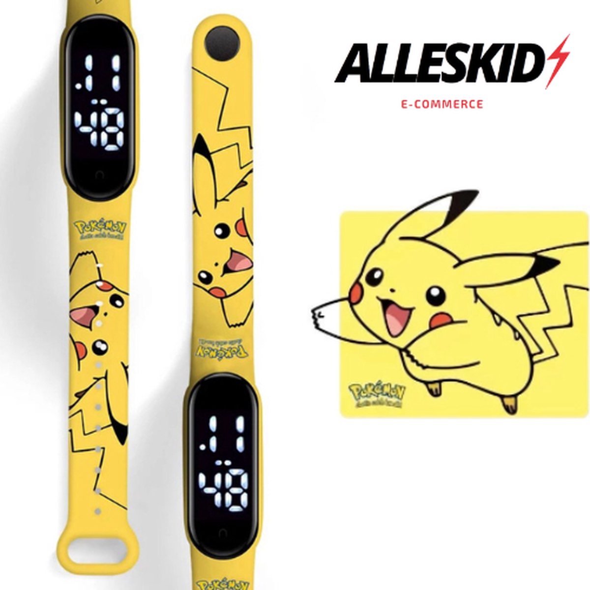 Pokémon Horloge - Pikachu - Smartwatch - Waterdicht - Siliconen - Digitaal - Kinderen - Armband - Cadeau - Horloge - Geel - Watch