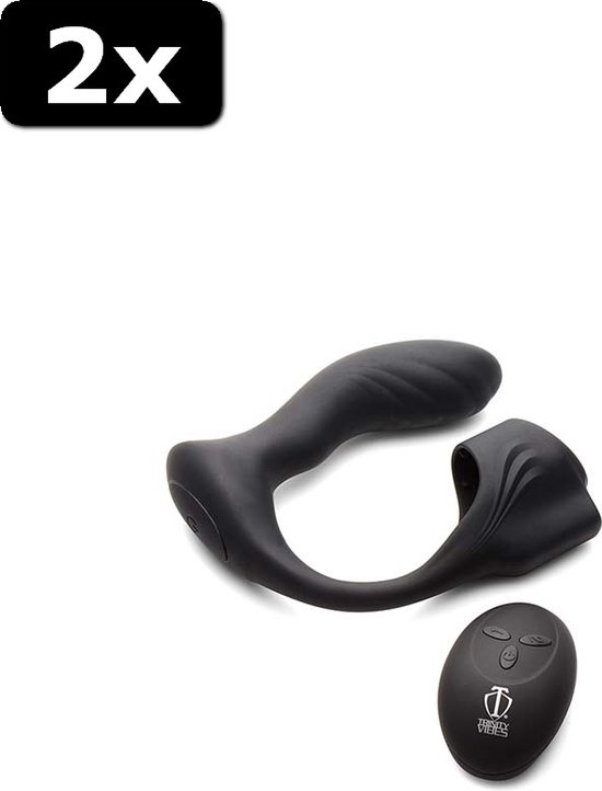 2x Tm 7x Silicone Prostate Plug W Cock Ring And Remote 