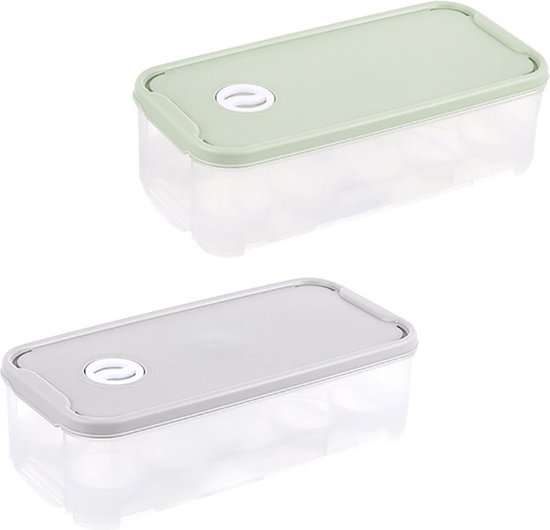 2 Stuks Afsluitbare Ei Trays Koelkast Ei Bakken Houden Elk 24 Eieren Met... bol