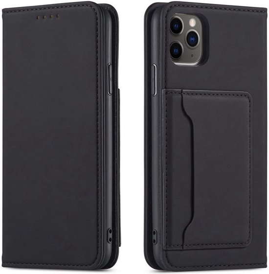 Mobiq - Magnetic Fashion Wallet Case iPhone 14 Pro - zwart
