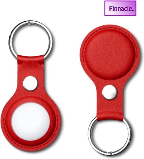 Finnacle - Premium Apple Airtag Siliconen Sleutelhanger - Geschikt voor Apple Kwaliteit Air tag - hoesje - Rood