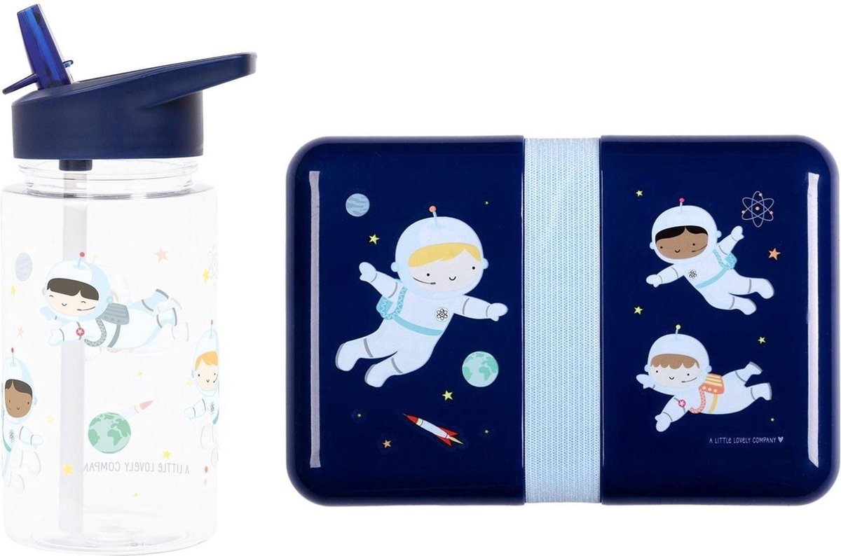 Back to school set - Drinkfles / Lunchbox - astronaut - A Little lovely company