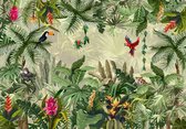 Fotobehang - Vlies Behang - Exotische Jungle - Bladeren en Planten - Tropisch - 312 x 219 cm