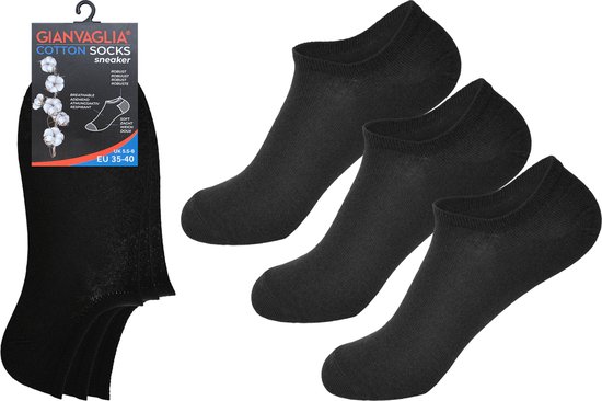 Gianvaglia Chaussettes Chaussures Homme 12-pack - Zwart - Taille 39-42 - Chaussettes courtes