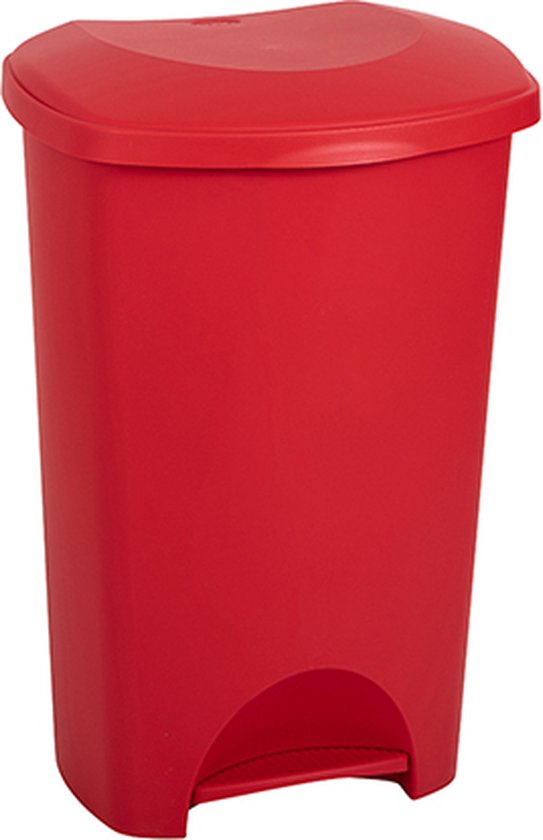 Poubelle à pédale - poubelle - poubelle - 50 litres - rouge