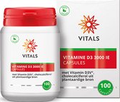 Vitals - Vitamine D3 - 3000 IE - 100 Capsules - de meest effectieve vorm van vitamine D