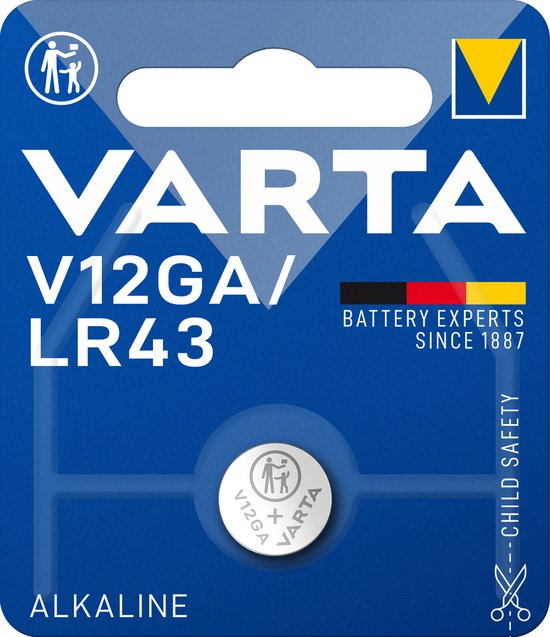Schande Amuseren Schouderophalend VARTA V12GA, LR43, AG12, D186, L1142 1.5V 80mAh batterij - 10 Stuks |  bol.com