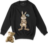 AWDis - Jongens en Meisjes Sweater Trui - Konijn - Zwart - Maat 128 (M)