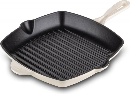 Kitchen Craft Gietijzeren grillpan voor inductiekookplaat, rond, 24 cm