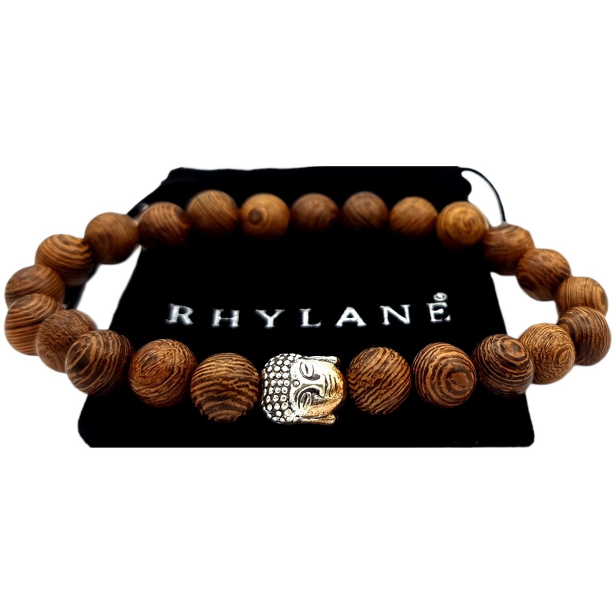 Rhylane – Boeddha Armband Sandelhout – Lichtbruin – L 20 cm / B 8 mm