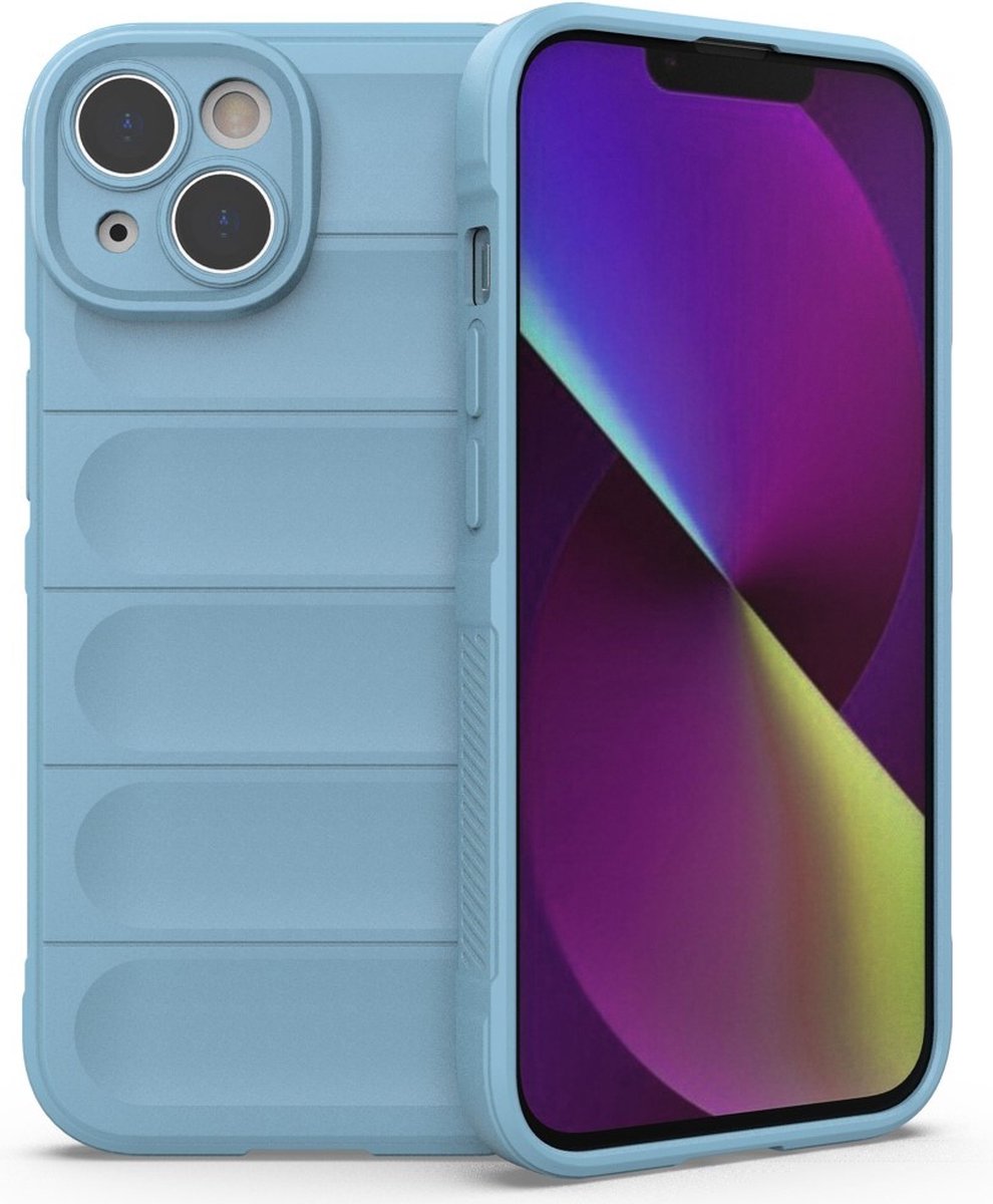 Rugged Shield TPU Back Cover - iPhone 14 Hoesje - Lichtblauw