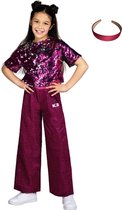 K3 verkleedpak Glitter - pak - verkleedkleding jurk - mt jaar + haarband