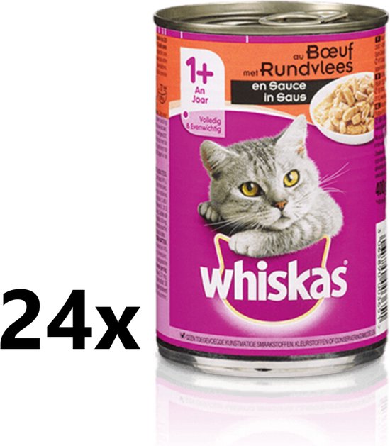 Whiskas - Blik - Adult - Brokjes in Saus - Rund - 24x400g