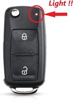 2-knops Afstandsbediening Sleutelhanger Case met Batterij voor VW Transporter T5 Polo GOLF Polo