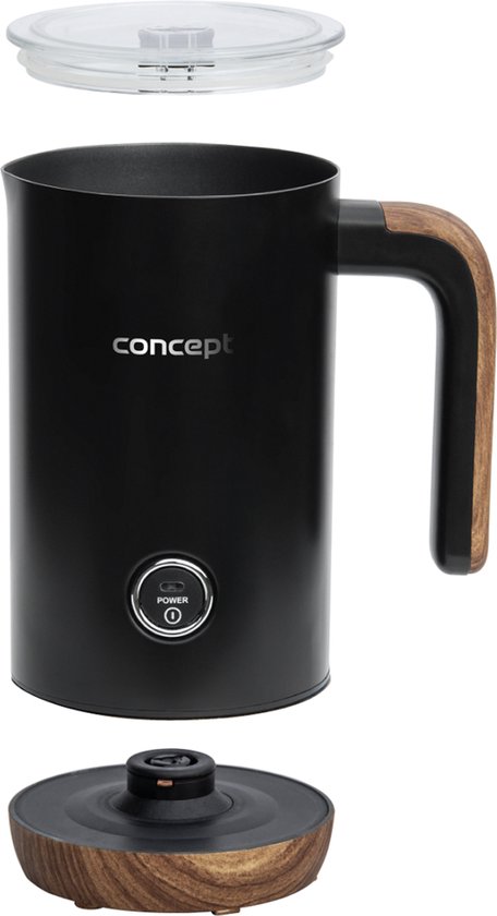CONCEPT - Mousseur à lait - idéal pour Latte, Cappuccino | 500W - Acier Inoxydable - Zwart
