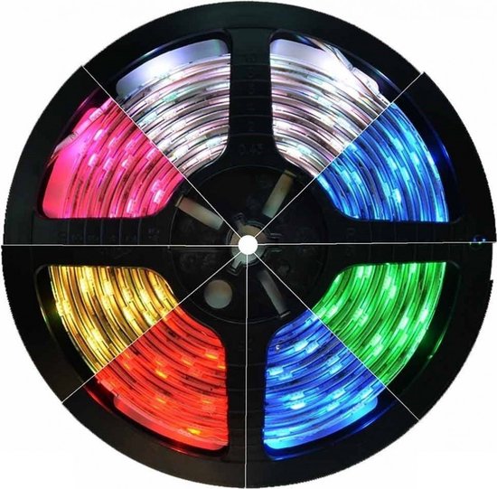RGB IP65 12V LED Strip SMD3528 60led p/m (Enkel LED strip! Geen adapter ...