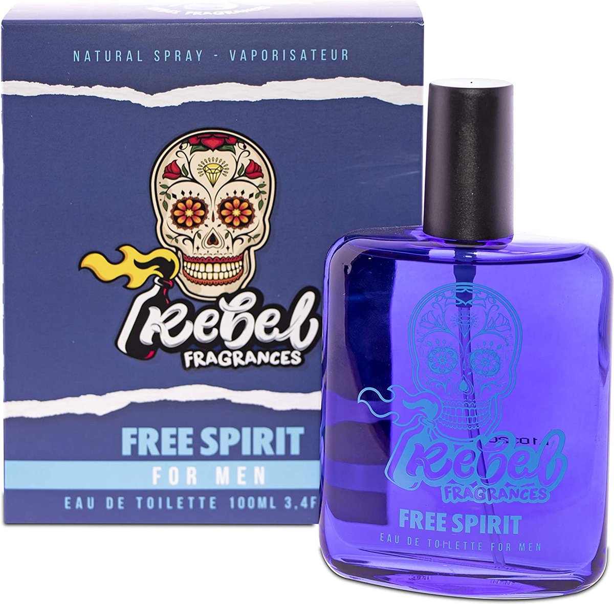 Rebel Fragrances Free Spirit Eau de Toilette Mannen - 100 ml - Mannen Parfum - Mannen Cadeautjes - Verleidelijk en Intrigerend Herengeur