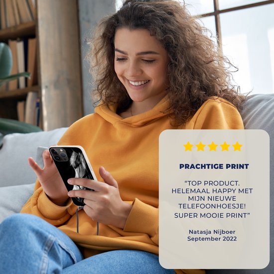 Étui de téléphone adapté à Apple iPhone 14 Pro - Cheval - Licol - Léger - Siliconen - Bandoulière - Coque arrière avec cordon - Étui de téléphone avec cordon - Étui avec corde Étui de téléphone