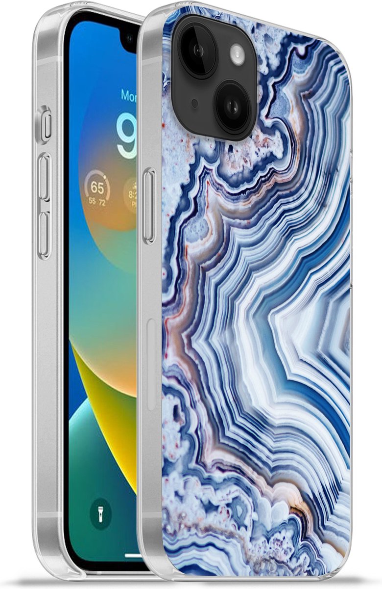 Telefoonhoesje Geschikt voor Apple Iphone 14 Plus hoesje - Natuurstenen - Abstract - Chic - Siliconen Telefoonhoesje Telefoonhoesje