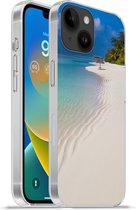 Geschikt voorApple Iphone 14 - Softcase hoesje - Zee - Strand - Zomer - Siliconen Telefoonhoesje