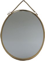 Hang spiegel LINSEY met ketting - Goud - Kunststof - 30 x 20 cm - Ovaal