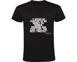 George Best Heren t-shirt | Spend money on Women, Drinking and Cars | Geld uitgeven | Auto | Vrouwen | Drank | Shirt
