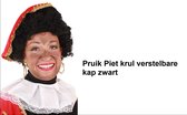 Pieten pruik luxe zwart  verstelbare kap - Sinterklaas feest thema feest Sint en Piet