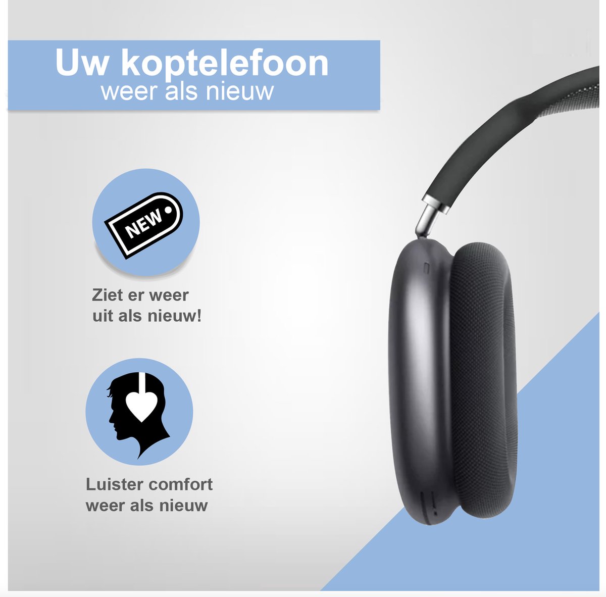 SOULWIT Zweetbestendige siliconen oordopjes voor Air-pods Max, comfortabele pasvorm voor sportschooloefeningen, gemakkelijk schoon te maken, geen verlies van geluidskwaliteit