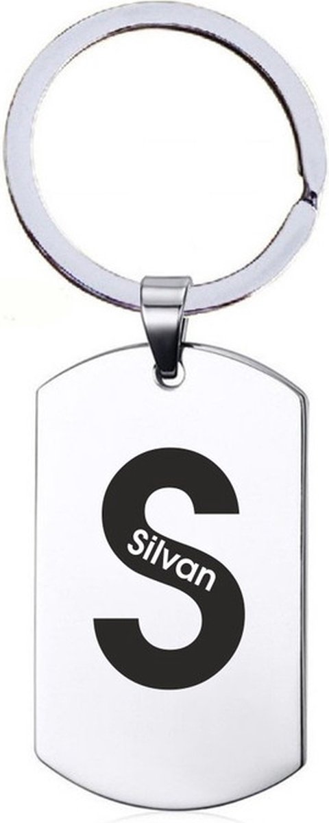 Naamkado - Silvan - RVS Sleutelhanger