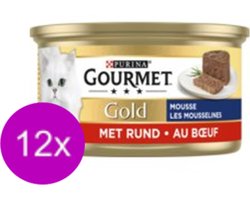 12x Gourmet Gold - Mousse Rund - Kattenvoer - 85g